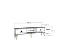 Comoda TV, Olivia, Doruk Fireplace, 150x44.6x29.6 cm, PAL , Alb/Auriu