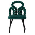Scaun Bubble Beam, Homla, 56.5x52x87 cm, metal/catifea din poliester, verde/negru