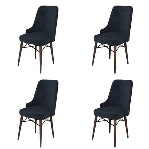 Set de scaune, Charlotte, Pare, Metal, Antracit/Maro