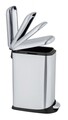 Cos de gunoi cu pedala Design, Wenko, 23.5x41x55 cm, inox/polipropilena, argintiu/negru