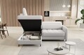 Coltar extensibil stanga 3 locuri ELTAP, LT-01ROY, Barea, 208x160x100 cm, lemn/poliester, alb