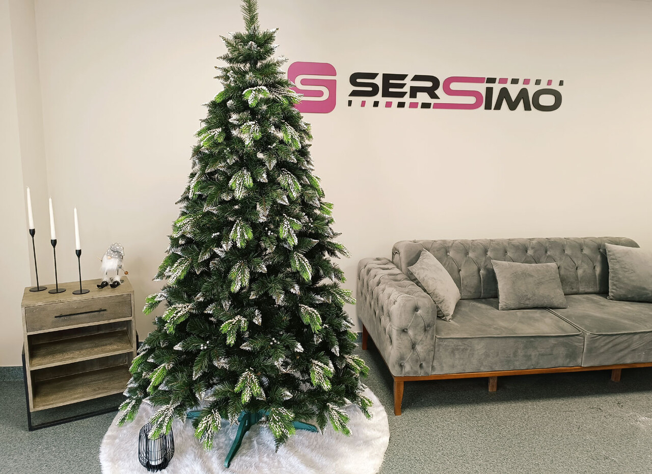 Brad artificial Christmas Deluxe by Sersimo, Diamant, 2D+3D, 220cm — imaginea 11