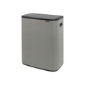Cos de gunoi cu soft touch, Brabantia, Bo Touch Mineral, 60 L, 31.2x54.5x65.6 cm, otel, gri
