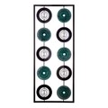 Decoratiune metalica Circle, 25x61 cm, metal/sticla, negru/verde