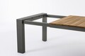 Masa extensibila pentru gradina/terasa Cameron, Bizzotto, 253 - 319 - 384 x 110 x 75 cm, aluminiu/lemn de tec, gri carbune/natural