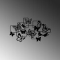Decoratiune de perete, Butterflies, Dimensiune: 50 x 29 cm, Negru