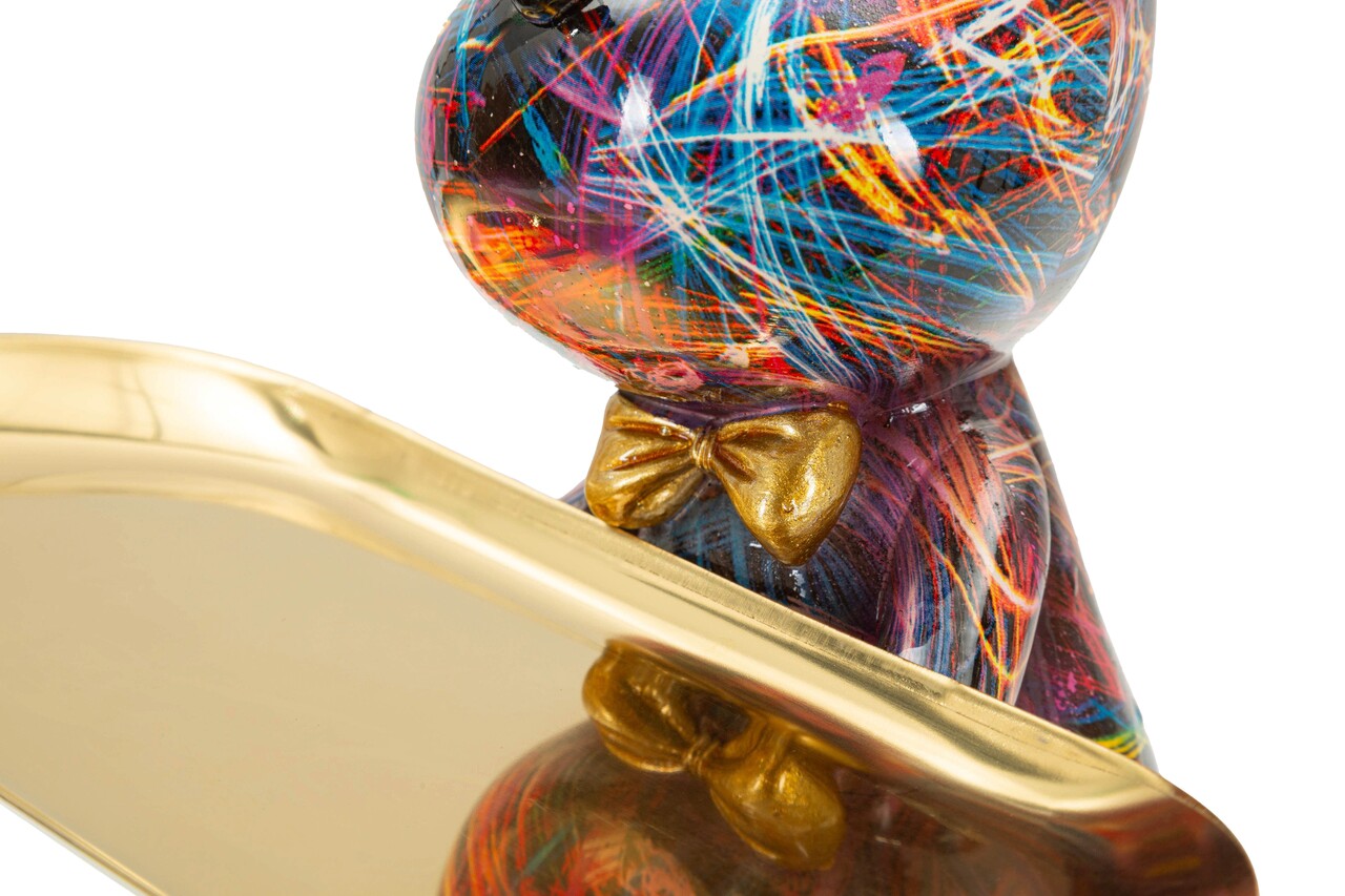 Decoratiune cu tava, Mauro Ferretti, Dog Psyco -B, 17x15x22.5 cm, polirasina, multicolor - imagine 2