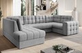 Coltar extensibil stanga 5 locuri ELTAP, LT-85MO, Blewett, 299x198x82 cm, lemn/poliester, gri deschis