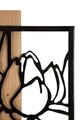 Decoratiune de perete Lotus, Mauro Ferretti, 60x90 cm, fier/MDF, negru/maro
