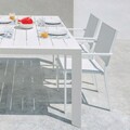 Scaun pentru gradina Thais, 55.2 x 60.4 x 86 cm, aluminiu, alb