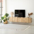 Comoda TV, Neostill, New Line -Sapphire Oak, 180x35x35 cm, Cadru: PAL MELAMINAT 100%., Stejar