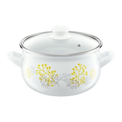 Oala cu capac nordic, ambition, 16 cm, 1.8 l, otel emailat, galben