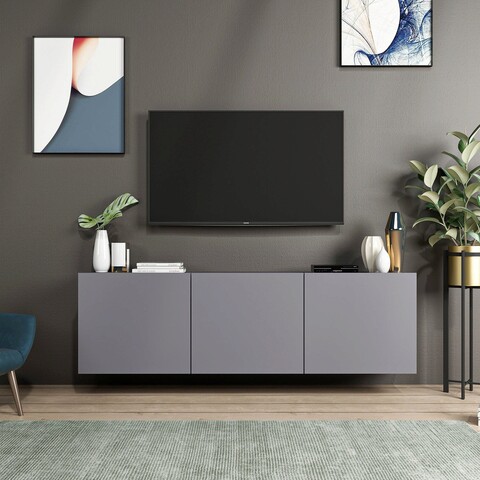 Comoda TV, Inarch, White, 150x44x31 cm, Antracit Inarch