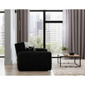 Canapea extensibila 3 locuri, ELTAP, Laine, 155x105x75 cm, lemn/poliester, negru