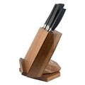 Set cutite 6 piese, Zokura, suport rotativ + suport tableta, inox/lemn acacia