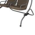 Leagan cu 2 locuri, Segars, 170 x 132 x 170 cm, otel, gri/maro