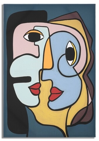 Tablou decorativ Faces, Mauro Ferretti, 60x90 cm, canvas, multicolor