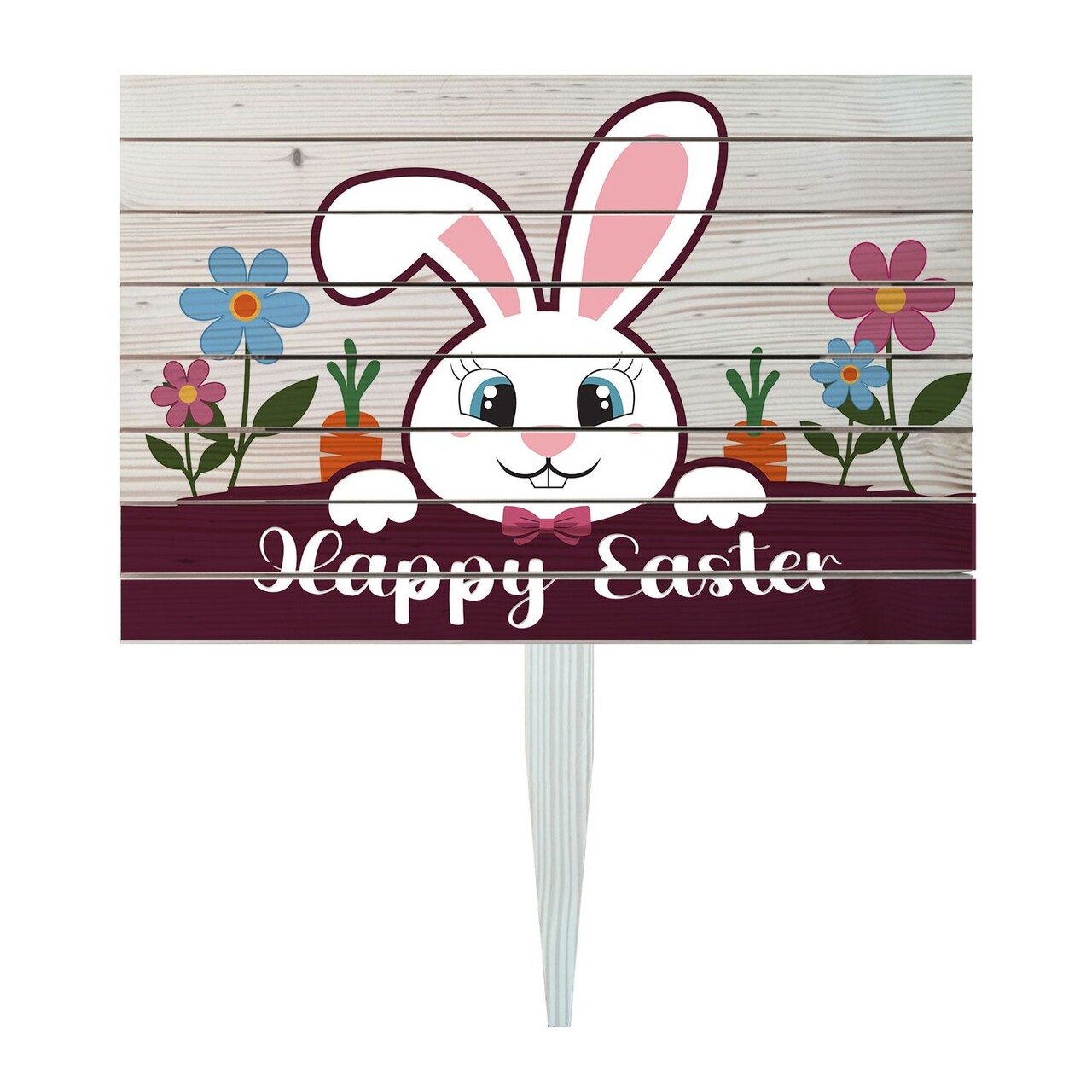 Semn de curte, Easter Greeting Bunny, 58x38 cm, Multicolor - imagine 3