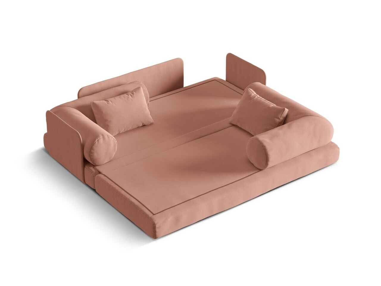 Canapea extensibila 3 locuri, Dreamy, Micadoni Home, 206x95x70 cm, catifea, roz — imaginea 5