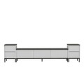 Comoda TV, Inarch, Imaj, 180x45.2x35 cm, PAL, Alb / Negru / Auriu