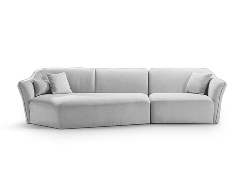 Coltar stanga 5 locuri, Hailey, Micadoni Home, 292x138x79 cm, tesatura boucle, ivoriu