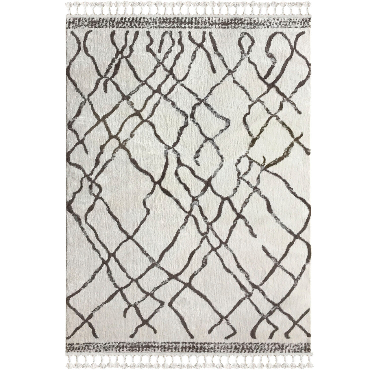 Covor, 1458A, 160x230 cm, Poliester, Alb/Maro deschis - 3 | YEO