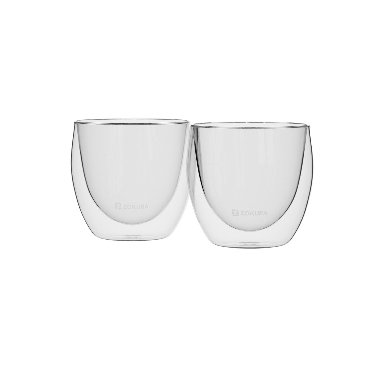 Set 2 cesti cu perete dublu sticla 80ml - Zokura
