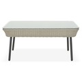 Set mobilier pentru gradina/terasa, 4 piese, Perch, otel, gri/albastru