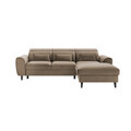 Coltar extensibil dreapta 4 locuri ELTAP, Foble, 267x196x100 cm, lemn/poliester, maro deschis