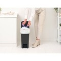 Cos de gunoi cu pedala, Brabantia, StepUp, 16 L, 29.6x22.3x41.1 cm, polipropilena, gri inchis