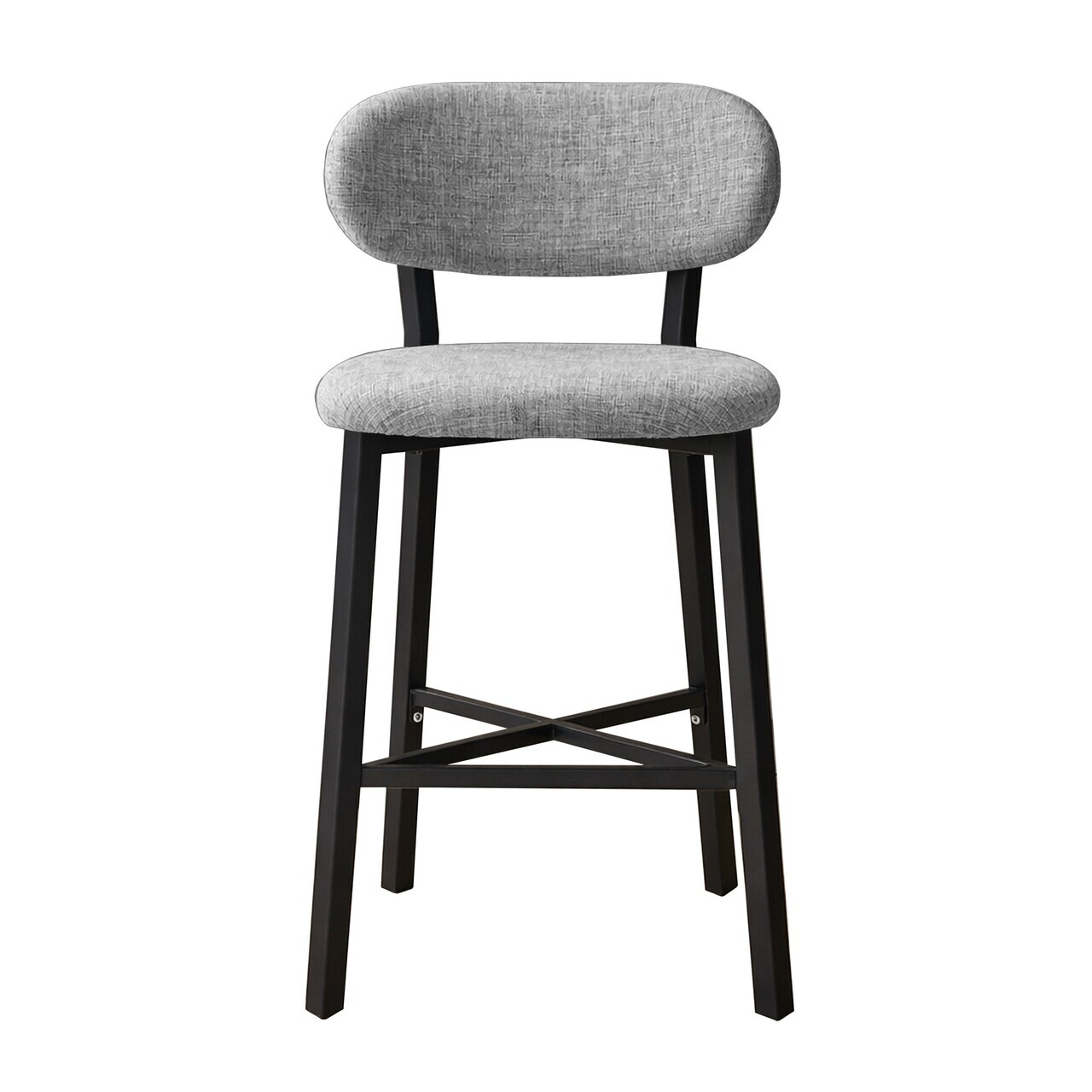 Scaun de bar, Hanah Home, Luna, 42x100x45 cm, Fier/Poliester/In, Gri — imaginea 5