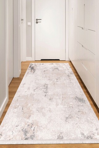 Covor, marrone 3459, 80x150 cm, fibre acrilice, crem