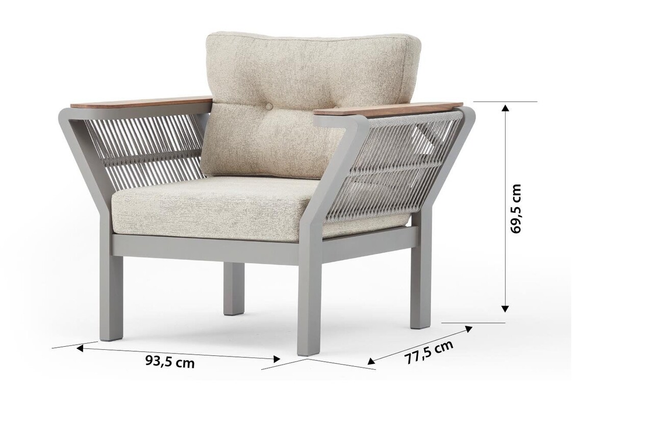 Set mobilier de gradina, Hanah Home, Vicenza, Cappuccino - view 7