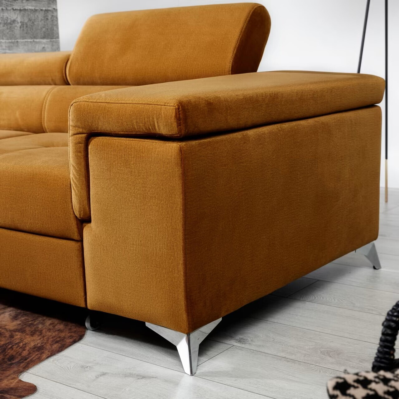 Coltar extensibil stanga 4 locuri ELTAP, Ric-65, Ricardo, 281x205x88 cm, lemn/poliester, mustar - view 7