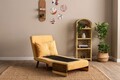 Canapea extensibilă cu 1 loc, Futon, 859FTN2334, Metal , Galben mustar