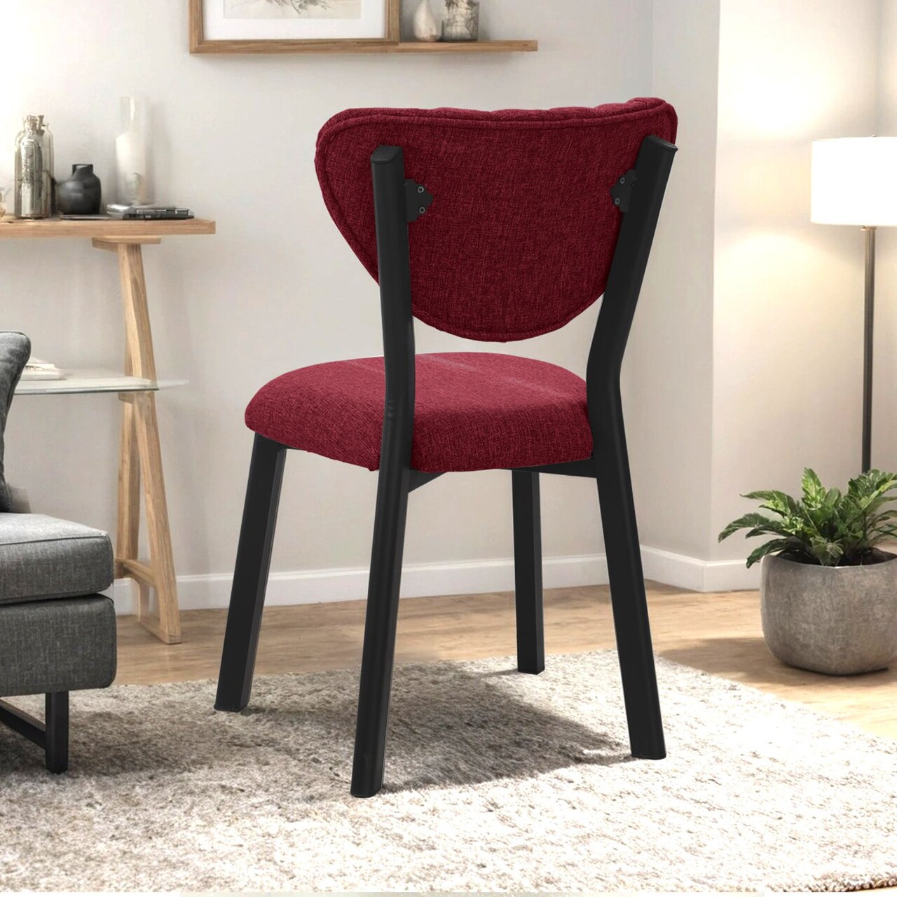 Scaun, Hanah Home, Elma, 47x85x45 cm, Bordo - view 3