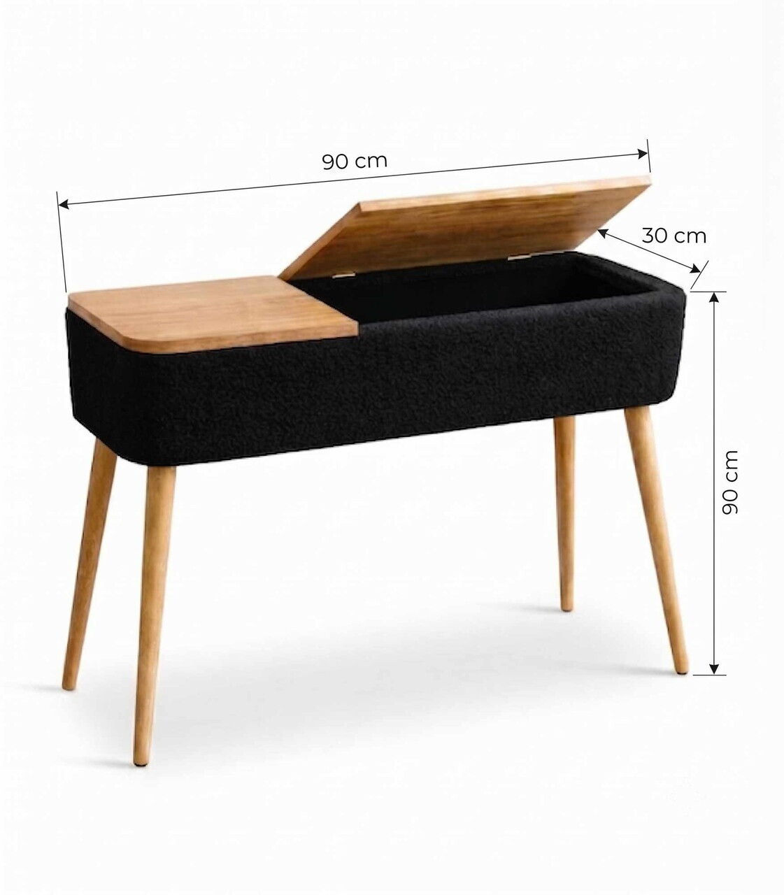 Bufet, Hanah Home, Sole, 90x90x30 cm, Negru — imaginea 2