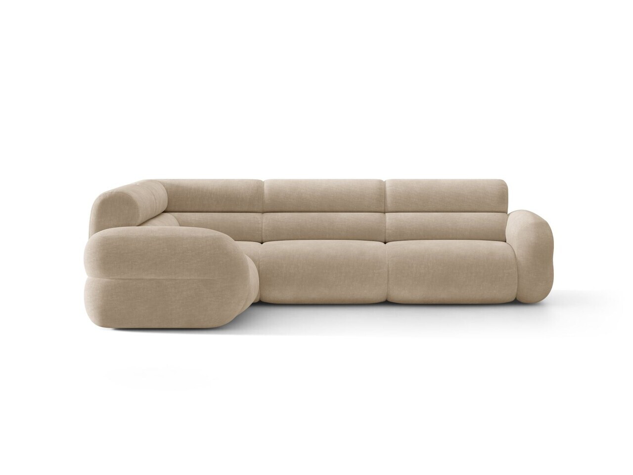 Coltar stanga 5 locuri, Neo, Micadoni Home, 295x210x83 cm, tesatura Chenille, bej inchis