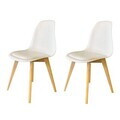 Set scaune 2 piese, Hanah Home, SND3015-2BYZ, CARPEN, Alb / Stejar