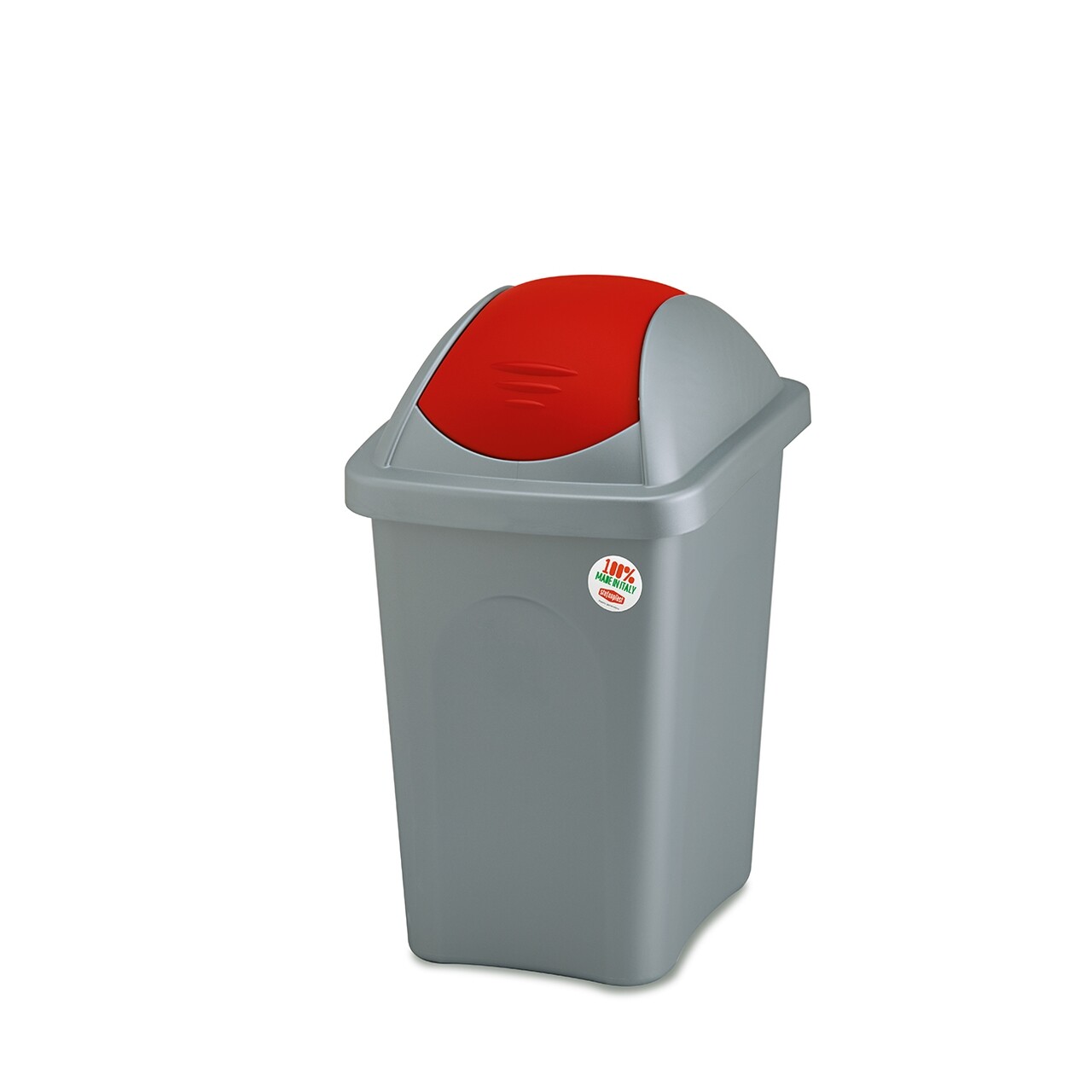 Cos De Gunoi Multiplat Cu Capac Batant, Colectare Selectiva, Plastic, 30 L, Rosu