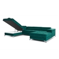Coltar extensibil stanga 5 locuri ELTAP, Edr-105, Eduardo, 337x205x88 cm, lemn/poliester, turcoaz