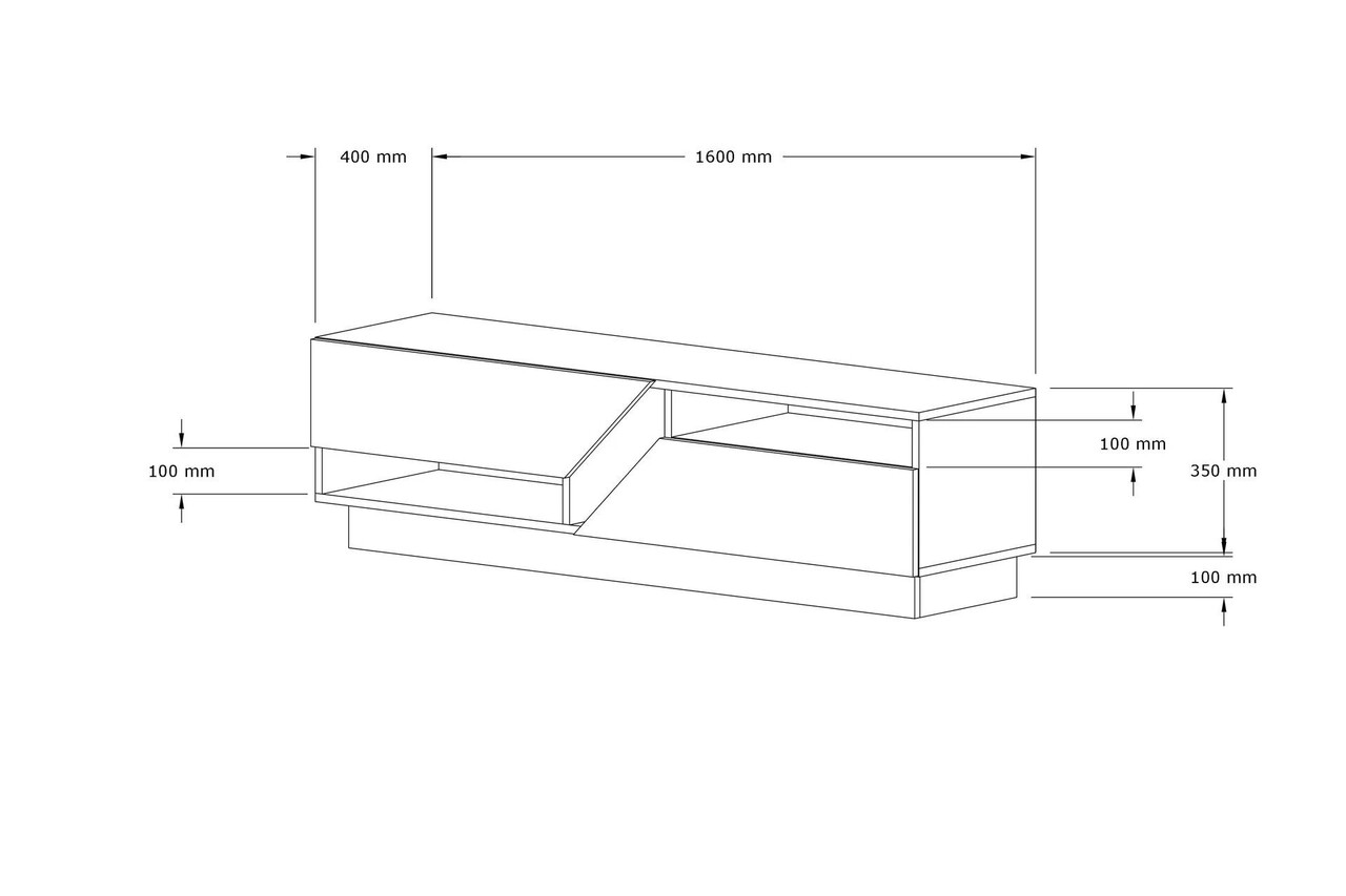 Comoda TV Koza, Puqa Design, 160x40x45 cm, maro/alb
