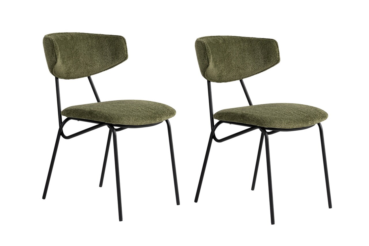 Set scaune 2 piese, Wayland, Nancy, Verde/Negru - 1 | YEO