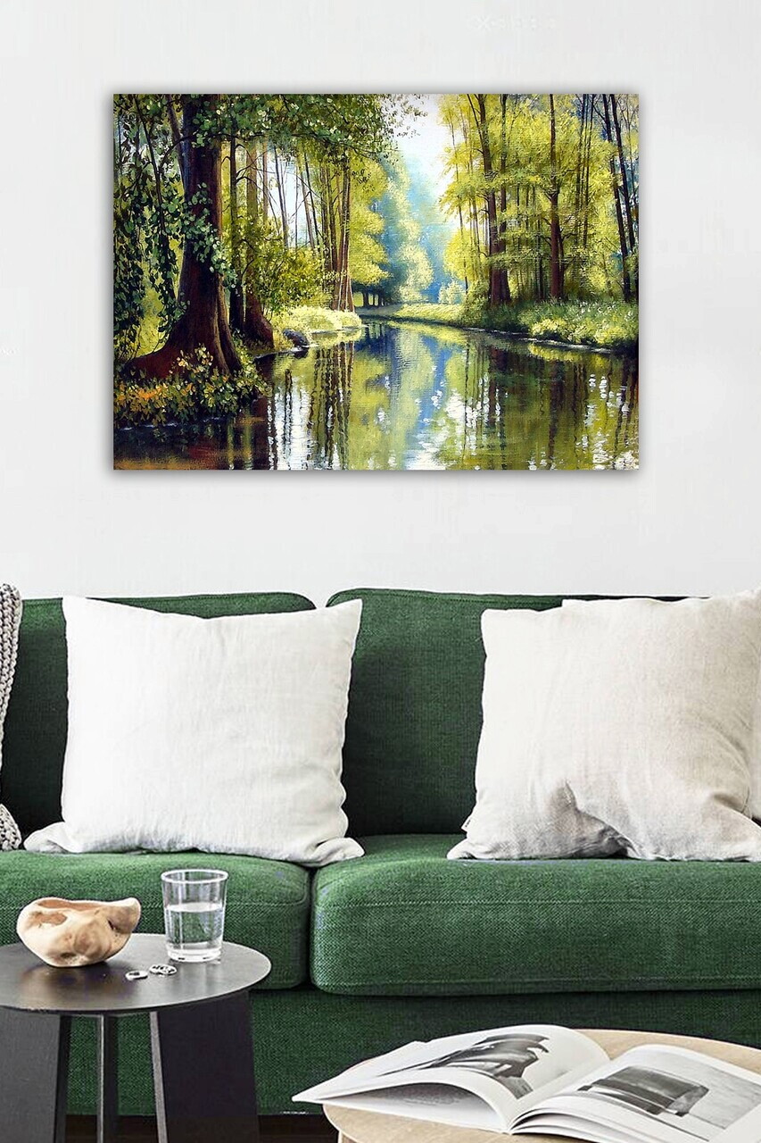 Tablou decorativ, 599591306-5070, Canvas, Rama din lemn (grosime 3 cm), Multicolor