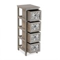 Dulap baie cu 4 sertare Ellison, Versa, 32 x 26 x 81 cm, lemn, gri