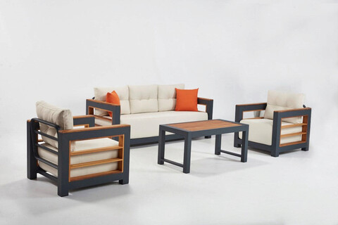Set mobilier de gradina, clara, larix, alb