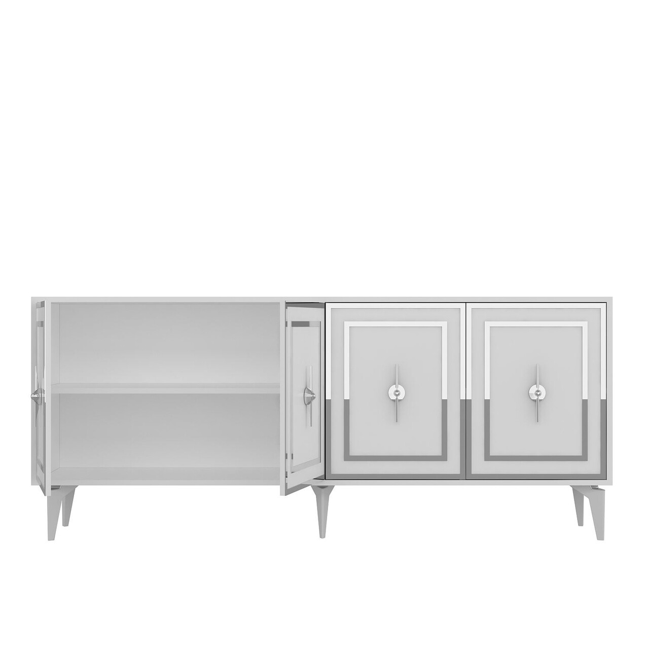 Consola, Hanah Home, Samba, 180x78.6x35 cm, PAL , Alb / Argintiu - view 6
