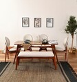 Set Masa si Scaune, Vow Chair, Touch (4S-1B), Lemn de carpen, Maro/Crem