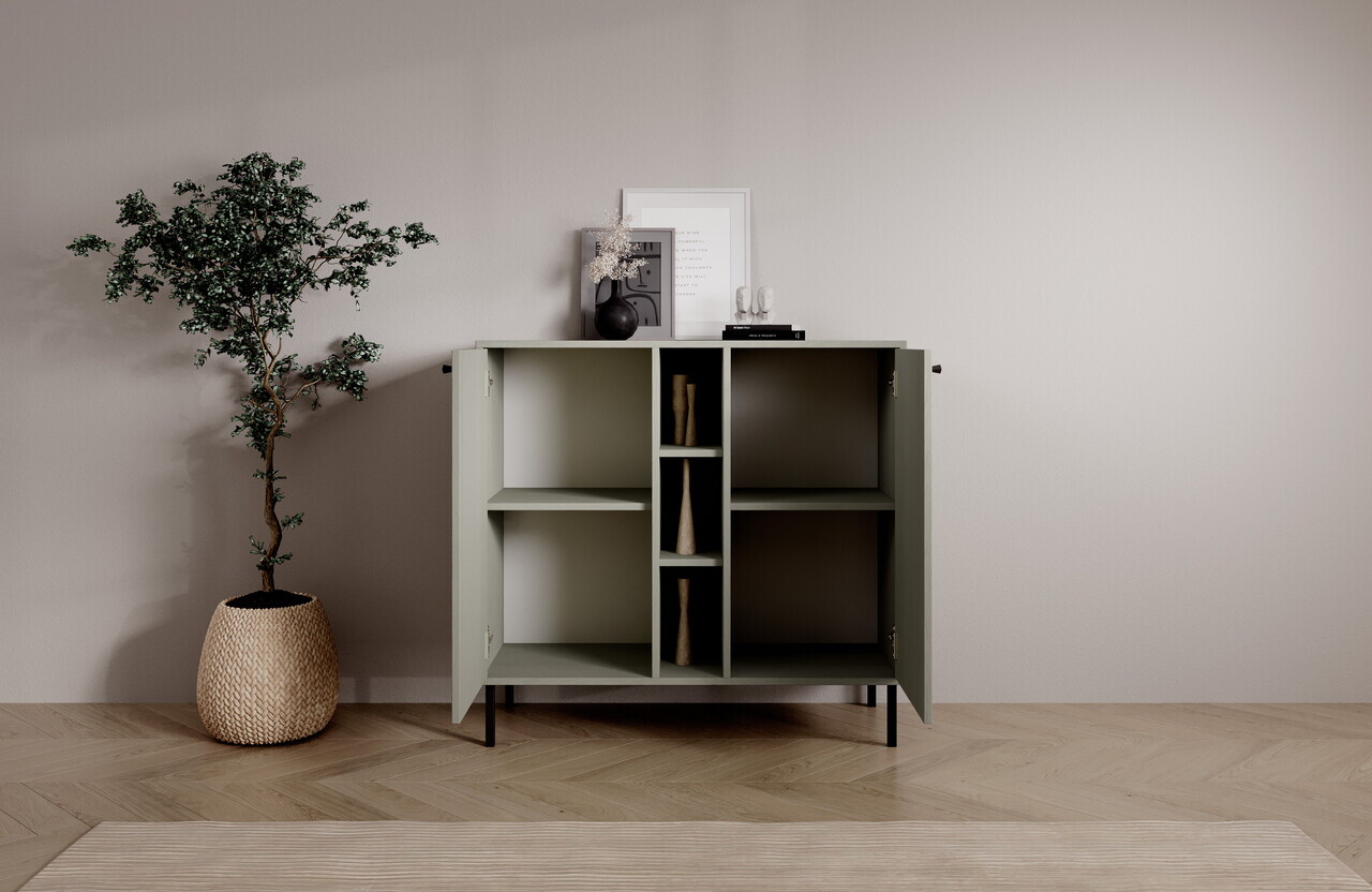 Comoda ADRK, Tili 2D 3P, 100.2x40.8x95 cm, PAL laminat, verde eucalipt — imaginea 6