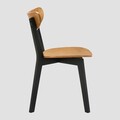 Set 2 scaune Vieri, Homla, 54x46.5x75.5 cm, lemn de cauciuc, natur/negru